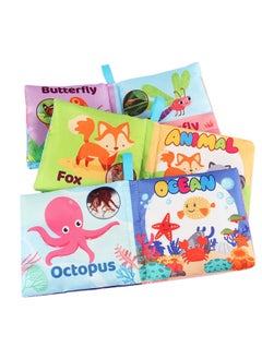 Generic Baby Cloth Book Sound Paper Can't Tear English Cloth Book Children's Early Education Cognition Can Bite Palm Book-Color:115-86-g Fruit Cloth Book Opp Bag 16g  - Image 4