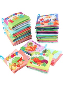 Generic Baby Cloth Book Sound Paper Can't Tear English Cloth Book Children's Early Education Cognition Can Bite Palm Book-Color:115-86-g Fruit Cloth Book Opp Bag 16g  - Image 1