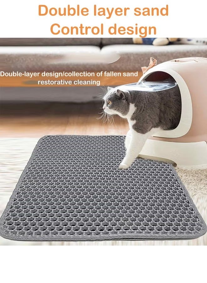 Rock Pow Dual-Layer Cat Litter Mat Splash-Proof Paw-Friendly Rub Foot Pad and EVA Filter Technology  - Image 2
