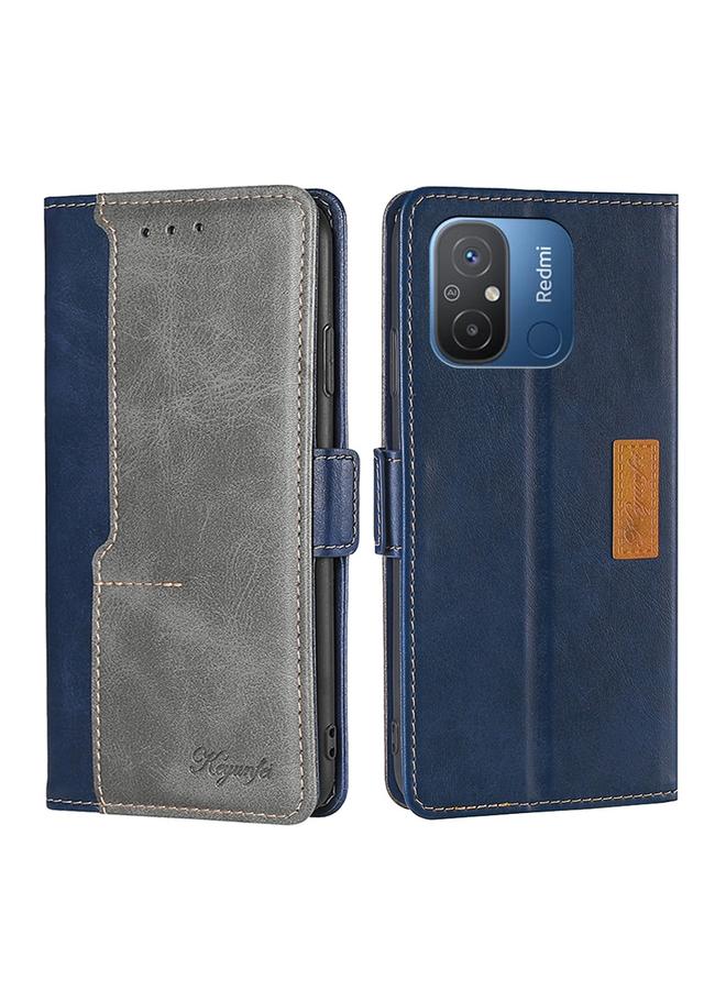The Bros Case For Xiaomi Redmi 12C 4G Contrast Color Side Buckle Leather Phone Case