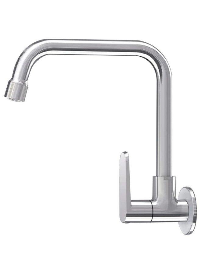 كوهلر صنبور حوض المطبخ Kohler Beam المثبت على الحائط - صنبور مطبخ بارد فقط بمقبض واحد - نحاس، لون فضي - صنبور مياه للمطبخ مع فوهة دوارة - وظيفة سهلة، تصميم متعدد الاستخدامات 25418IN-4-CP - Image 1