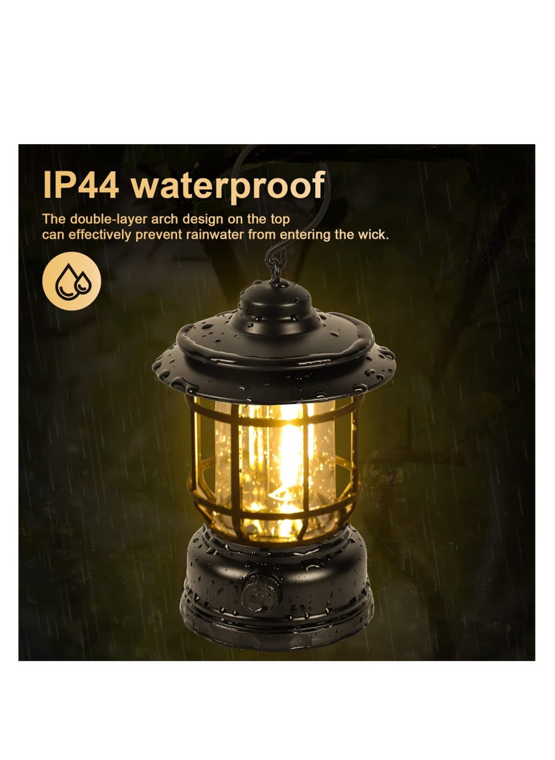 ZLH HITY - Retro LED Camping Lantern Rechargeable Warm Light Dimmable Type C Camping Lights for Tents Outdoor Power Outages Hiking Emergency Fishing - Image 1