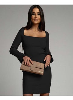 PUPOOL Women's Long Sleeve Square Neck Sleeveless Spanish Knit Dress  - Image 3