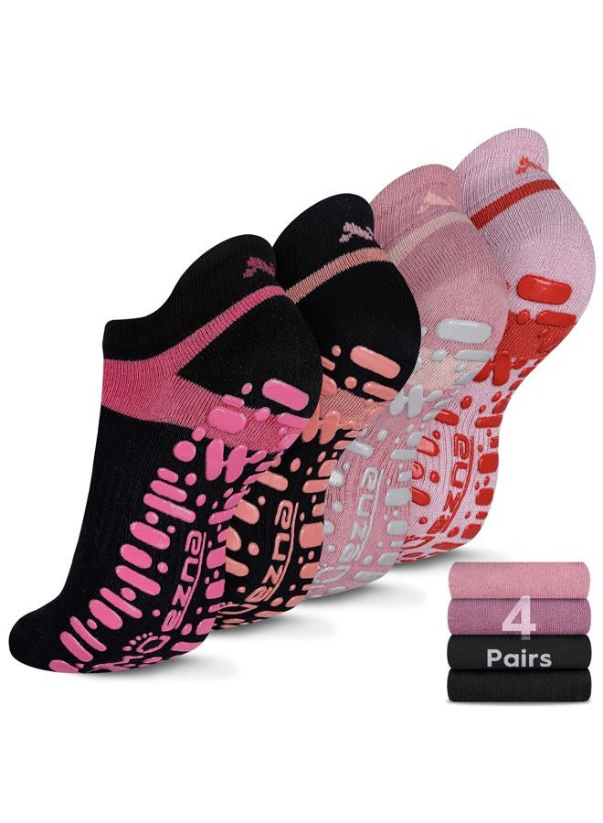 Muezna Non Slip Yoga Socks for Women, Anti-Skid Pilates, Barre, Hospital Socks with Grips, Size 5-10 - Image 1