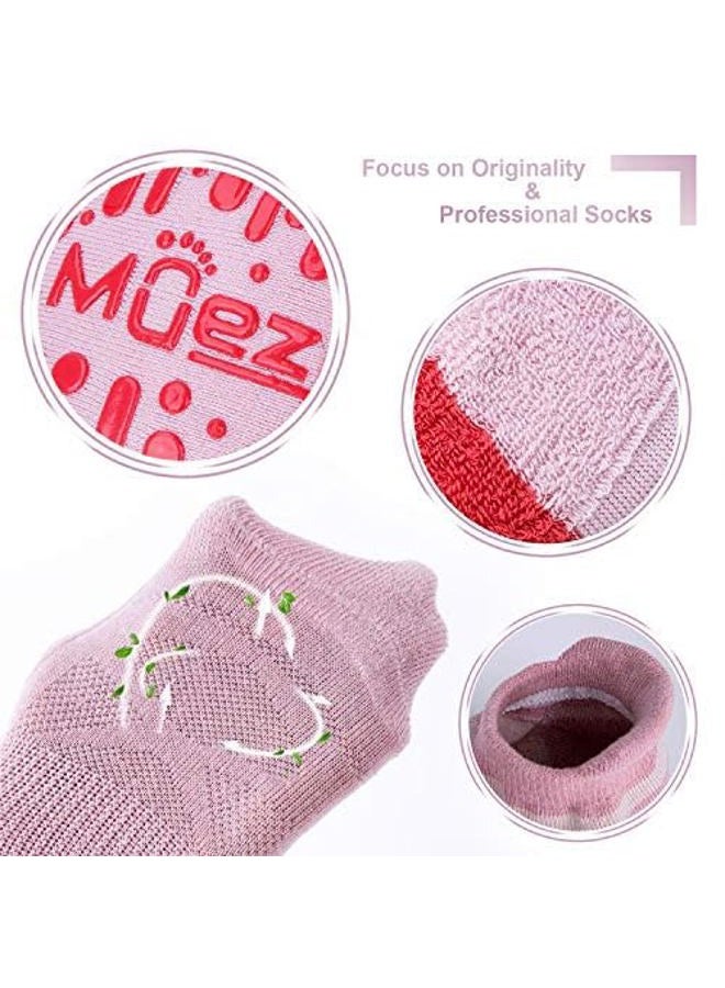 Muezna Non Slip Yoga Socks for Women, Anti-Skid Pilates, Barre, Hospital Socks with Grips, Size 5-10 - Image 5
