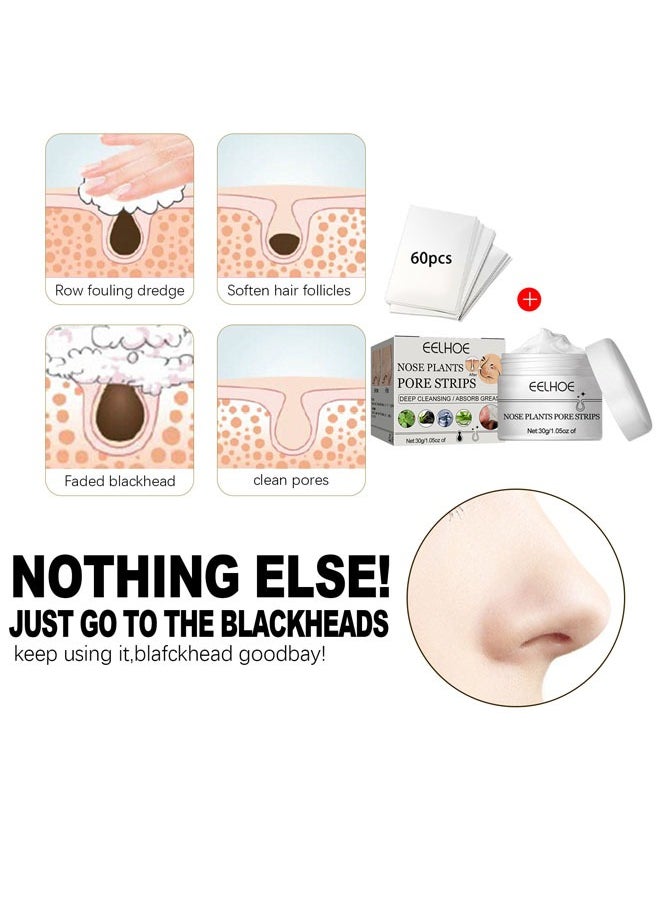 Nose Plant Spore Strips, Deep Cleaning and Shrink Pores, Absore Grease,  Remove Blackheads Nose Patch 30g