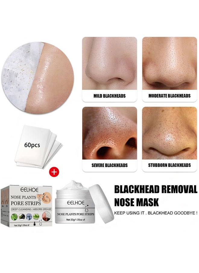 Nose Plant Spore Strips, Deep Cleaning and Shrink Pores, Absore Grease,  Remove Blackheads Nose Patch 30g