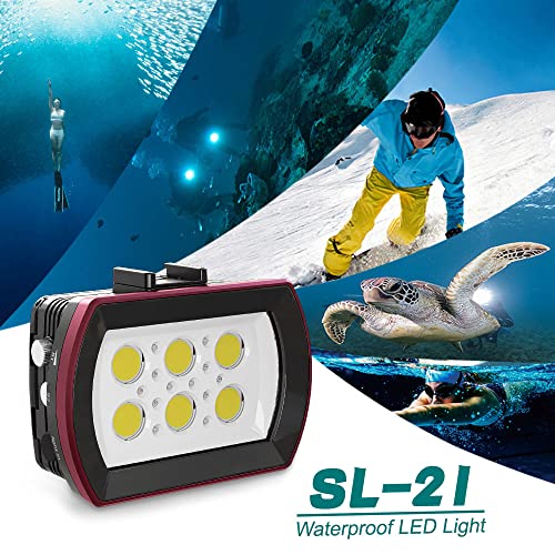 MEIKON Seafrogs Diving Video Light Waterproof 130FT/40M White Red Blue Light Underwater Photography Fill Lights High Power 6000 Lumens Flash Light with Ball Head YS Adapter for Gopro, Housing (SL-22) - Image 5