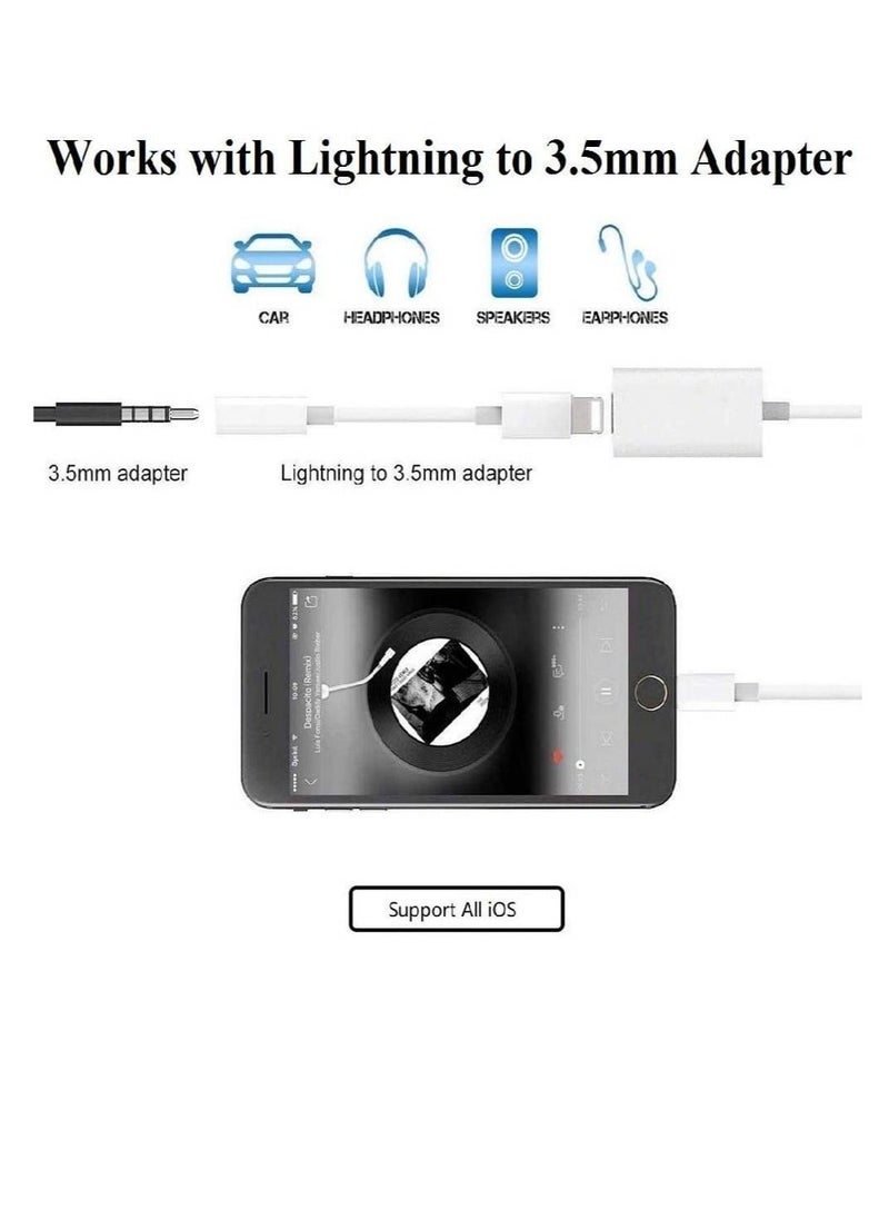 GENNEXT - Double Lightning Headphone Splitter, 2 in 1 Dual Lightning Headphone Audio & Charge Cable Compatible for iPhone 12/11/XS/XR/X 8 7/iPad, Support Sync Data + Music Control + Call - Image 1