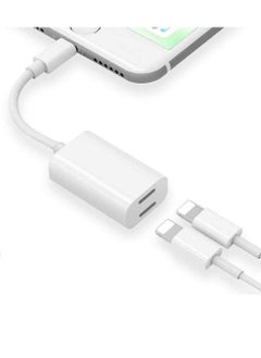 Double Lightning Headphone Splitter, 2 in 1 Dual Lightning Headphone Audio & Charge Cable Compatible for iPhone 12/11/XS/XR/X 8 7/iPad, Support Sync Data + Music Control + Call