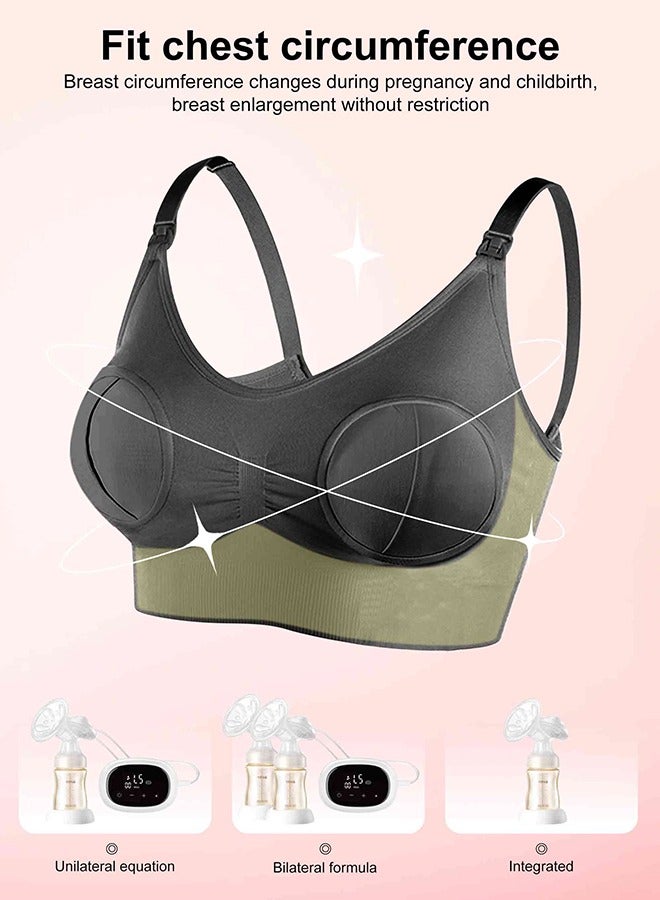 HomarKet Hands Free Pumping Bra, Adjustable Breast-Pump Holding and Nursing Bra,Black(XL)  - Image 3