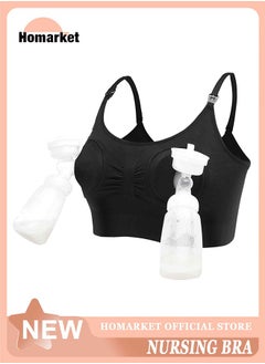 HomarKet Hands Free Pumping Bra, Adjustable Breast-Pump Holding and Nursing Bra,Black(XL)  - Image 2