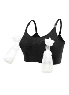 HomarKet Hands Free Pumping Bra, Adjustable Breast-Pump Holding and Nursing Bra,Black(XL)  - Image 1