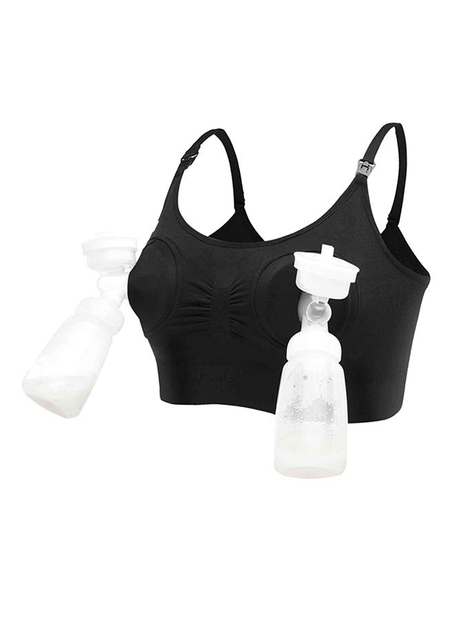 HomarKet Hands Free Pumping Bra, Adjustable Breast-Pump Holding and Nursing Bra,Black(XL)  - Image 1
