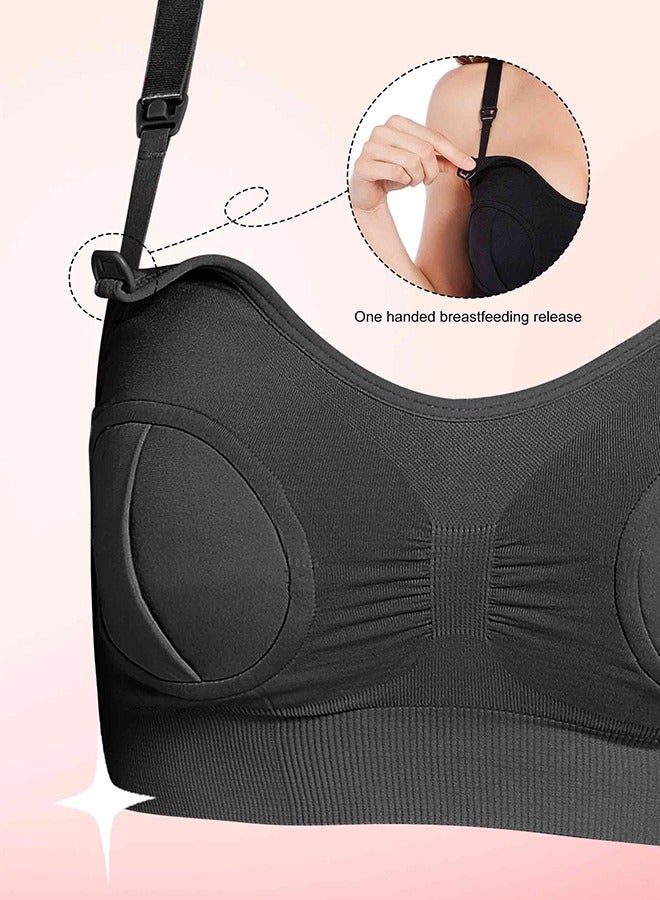 HomarKet Hands Free Pumping Bra, Adjustable Breast-Pump Holding and Nursing Bra,Black(XL)  - Image 5