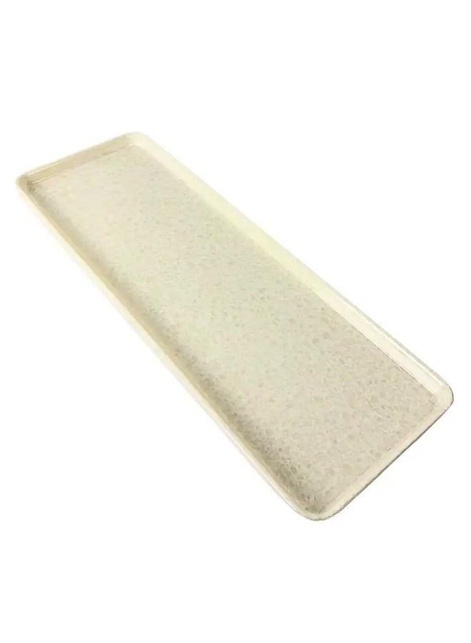 Dynasty' Dynasty Melamine Marble Designed 20 Inch Rectangle Tray- Ivory - Image 1