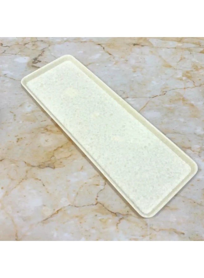 Dynasty' Dynasty Melamine Marble Designed 20 Inch Rectangle Tray- Ivory - Image 2