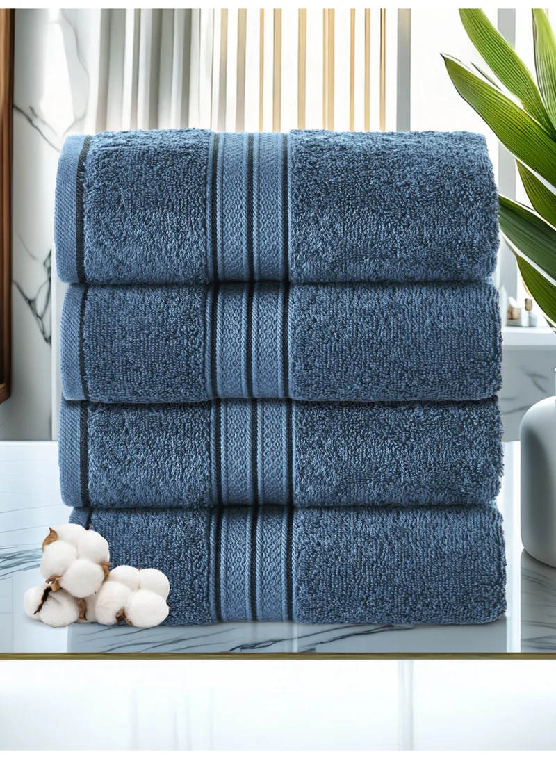 Donetella 4-Pcs Premium Bath Towel Set (70x140 cm) – 600 GSM 100% Cotton,100% Combed Cotton 600 GSM | Quick Dry, Ultra-Absorbent, Thick & Plush | Ideal for Bath, Spa, Gym, Hotel & Everyday Luxury