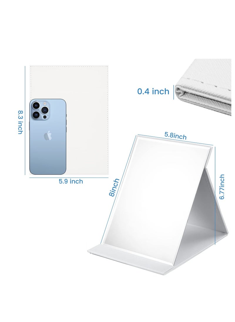 Generic - Portable Folding Mirror, Portable Folding Vanity Mirror, Desktop Makeup Mirror with Adjustable Stand, Home, Travel Make up Mirror, 21x15cm - Image 1