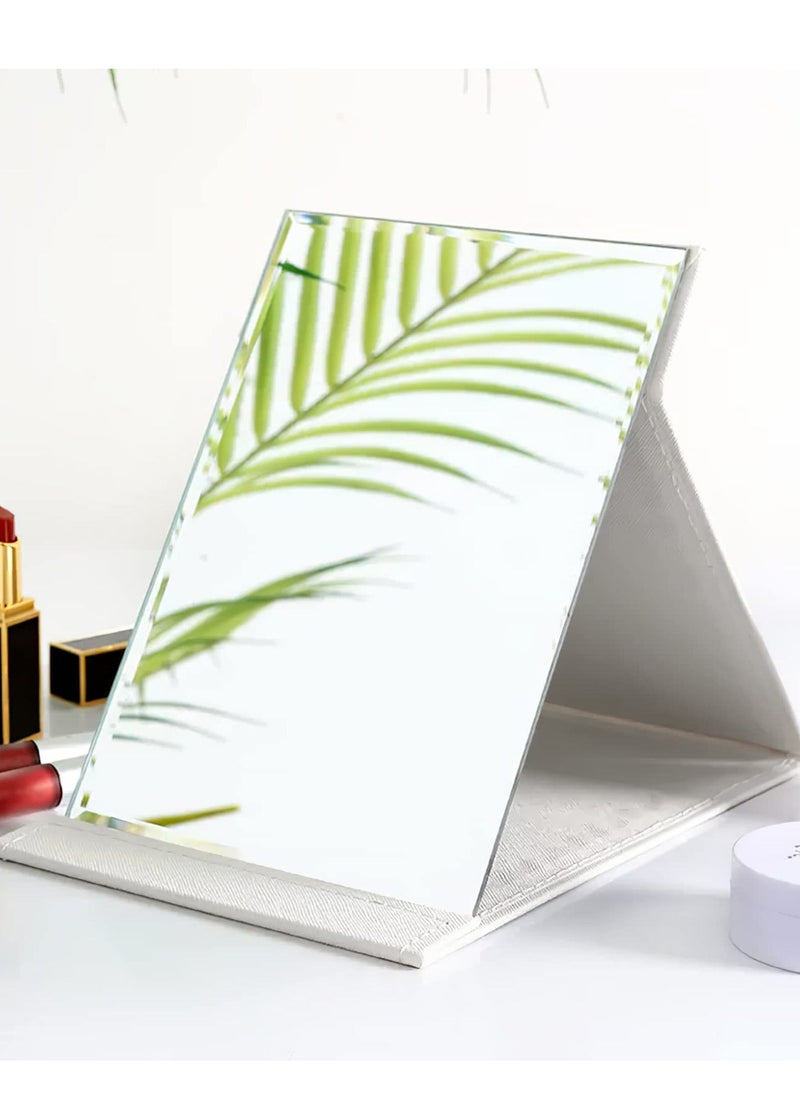 Generic - Portable Folding Mirror, Portable Folding Vanity Mirror, Desktop Makeup Mirror with Adjustable Stand, Home, Travel Make up Mirror, 21x15cm - Image 1