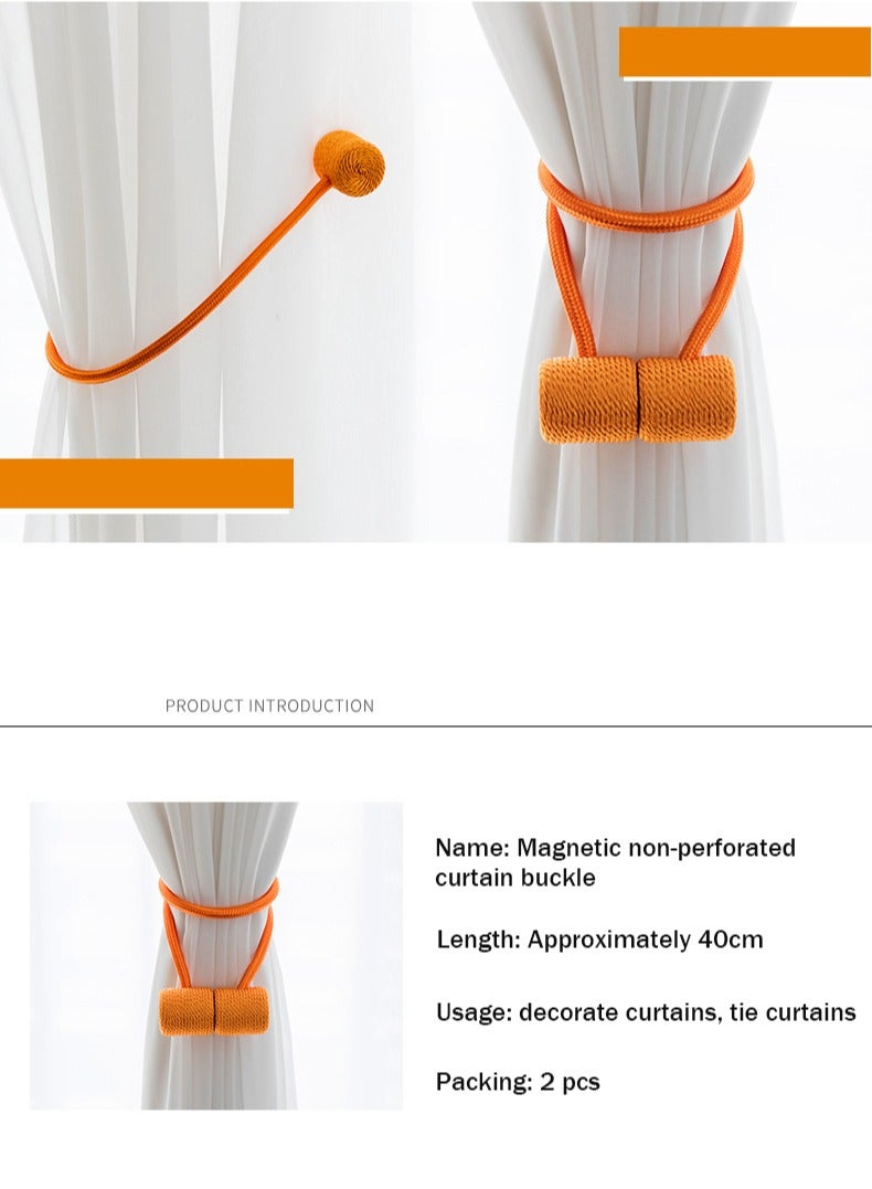SYOSI Magnetic Curtain Tiebacks Clips, 2Pcs Window Curtain Holdbacks, Curtain Tiebacks with Upgraded Larger Magnet, Decorative Magnetic Curtain Holdback for Blackout/Sheer Window Treatment, Home Office - Image 2