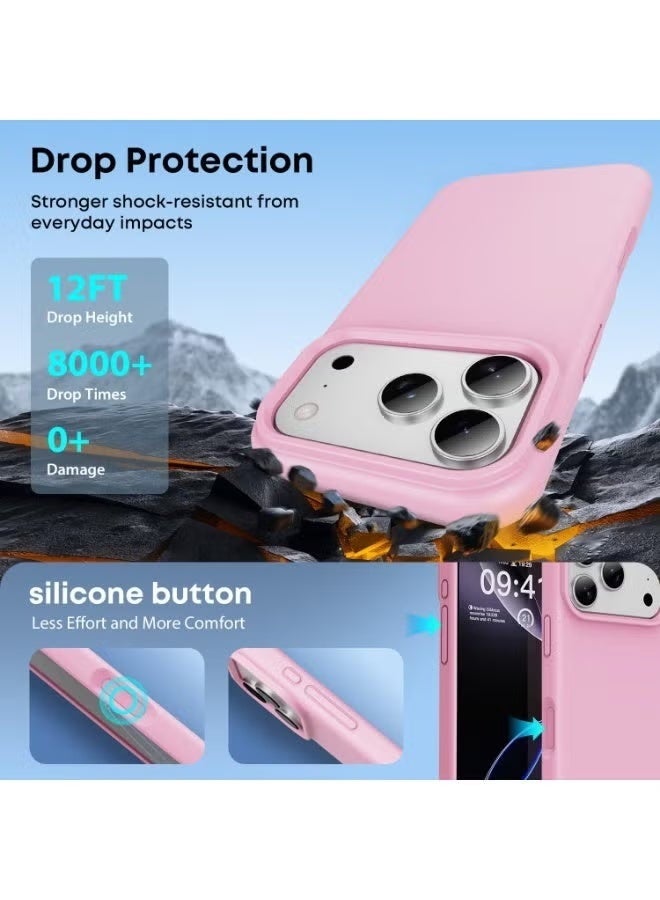 RaboS جراب سيليكون سائل لهاتف iPhone 17 Pro Max | غطاء واقٍ مقاوم للصدمات بملمس حريري ناعم | جراب سيليكون مرن كامل الجسم مضاد للخدش مع بطانة من الألياف الدقيقة لهاتف iPhone 17 Pro Max - Image 3