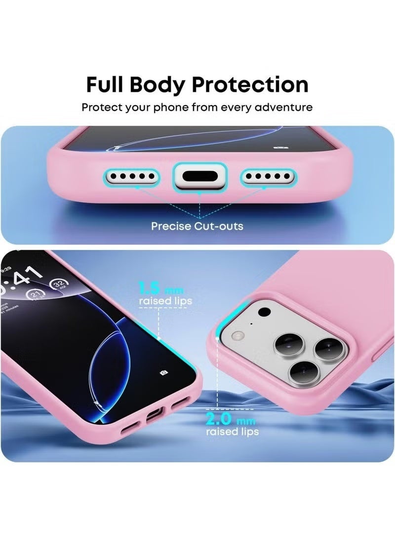 RaboS جراب سيليكون سائل لهاتف iPhone 17 Pro Max | غطاء واقٍ مقاوم للصدمات بملمس حريري ناعم | جراب سيليكون مرن كامل الجسم مضاد للخدش مع بطانة من الألياف الدقيقة لهاتف iPhone 17 Pro Max - Image 4