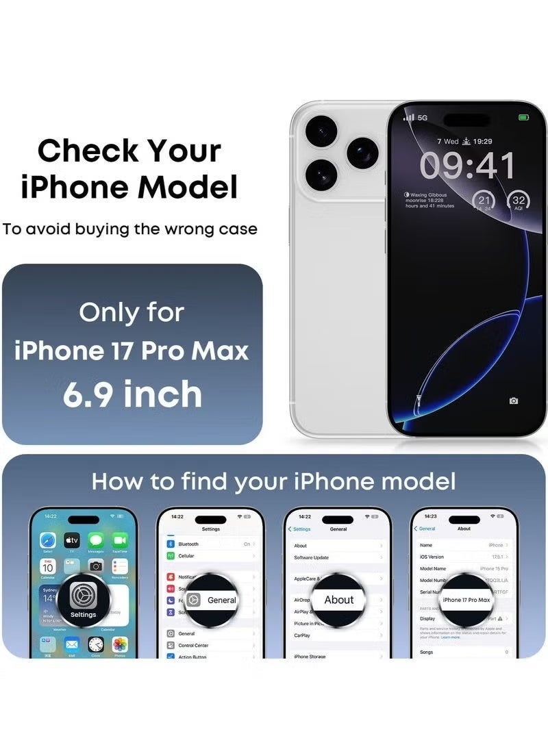 RaboS جراب سيليكون سائل لهاتف iPhone 17 Pro Max | غطاء واقٍ مقاوم للصدمات بملمس حريري ناعم | جراب سيليكون مرن كامل الجسم مضاد للخدش مع بطانة من الألياف الدقيقة لهاتف iPhone 17 Pro Max - Image 2