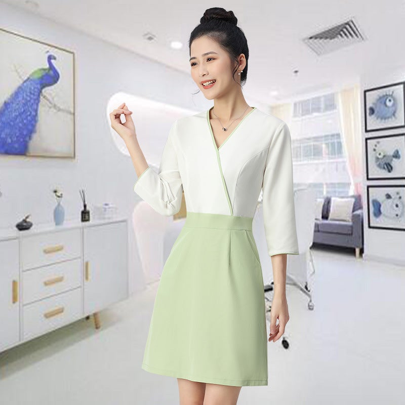 2024 Autumn New Beauty Salon Overalls Female Beautician Skin Management Spa Health Salon Simple Temperament Outfit - Image 1