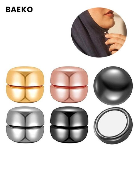 4 Pair Hijab Magnetic Pins，No-Snag Multi-Use Hijab Magnets, Professional Pinless Magnetic Hijab Pins, Shiny and Matte Style Pack