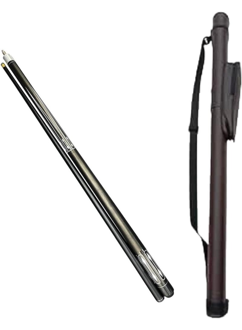 Carbon Fiber Pool Cue Stick 1/2 Joint with 9mm Tip – Professional 2-Piece Snooker Cue with Portable Carry Case & Durable Storage Bag (Black) - Image 1