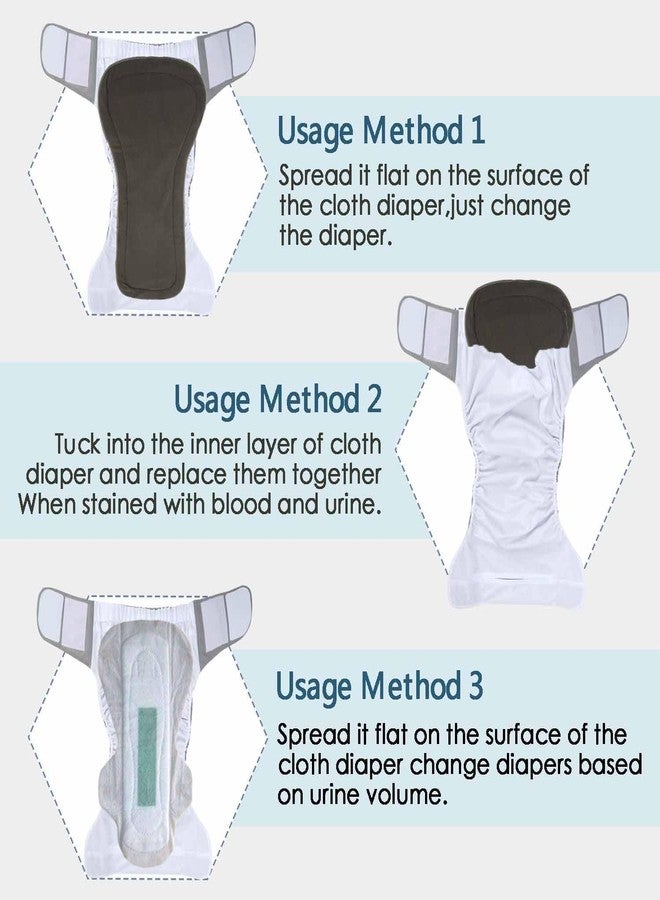 Lmaray 3 Pack Cloth Adult Diapers with Oversized Inserts, TPU Nappies Reusable Washable Incontinence Care Protection Diaper for Men or Women, Elderly, Waist 23.6-35.4In(M - Image 2
