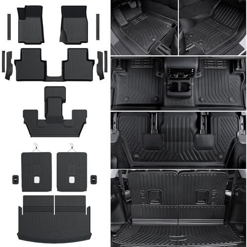 HOUCLEMIC Floor Mats for 20212025 2026 Jeep Grand Cherokee L 6Seater wo 2nd Row Center Armrest Only TPE All Weather Protection Durable Trunk Cargo Mat for Jeep Grand Cherokee L Accessories - Image 1