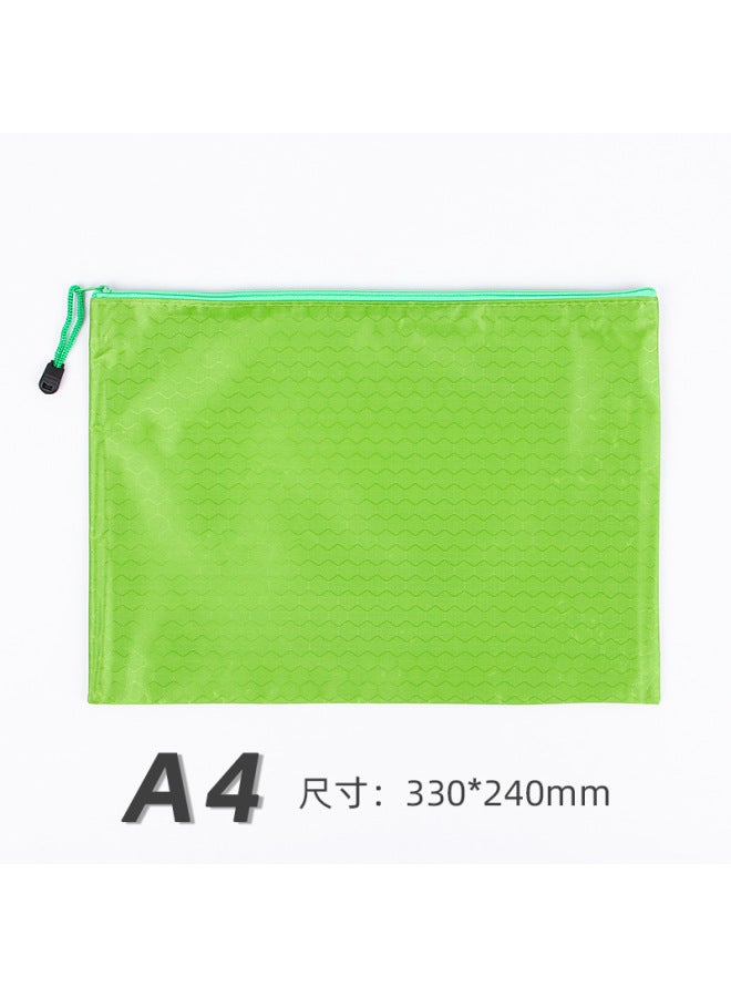 Zipper File Bag A4 Portable Oxford Cloth Waterproof Material Bag Printable  Office Color Thickened Storage Bag - Image 1