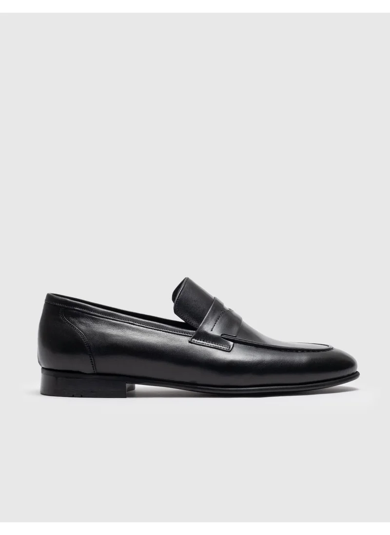 كاباني Leather Black Belted Men's Classic Shoes