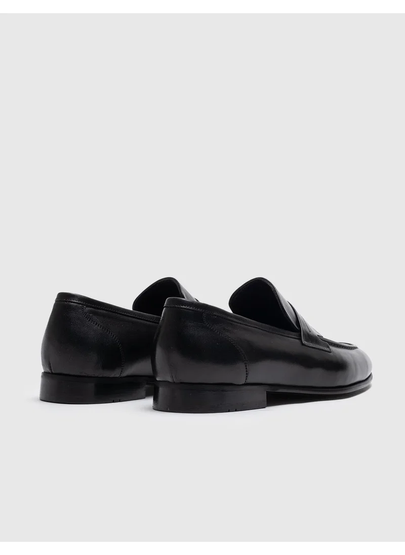 Cabani Leather Black Belted Men's Classic Shoes