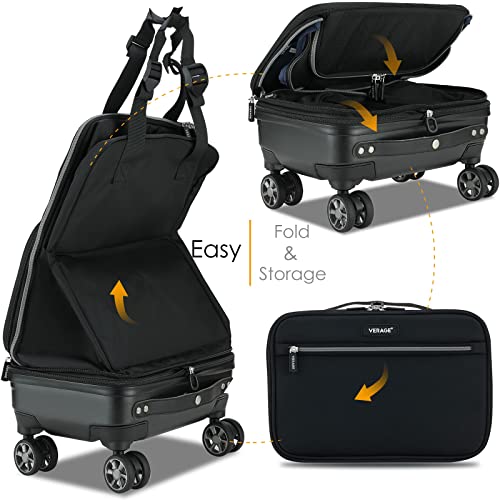 Verage Expandable Foldable Luggage Bag Collapsible Suitcases Rolling Travel Duffel Bag Lightweight Suit Case with Detachable Spinner Wheels - Image 2