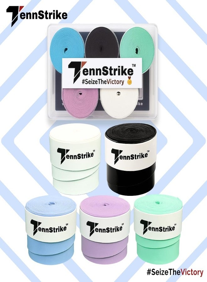 Tennstrike Badminton Grip Box | Pack of 5 | Sweat-Absorbent, Anti-Slip, Tacky, Durable Grips | Multi Color Racket Overgrip Tape for Badminton, Tennis, Pickleball and More - Image 3