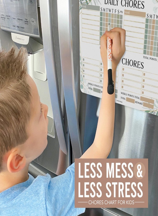 Hadley Designs Greenery Magnetic Chore Chart for Adults - Chore Board for Family Chore Chart, Chores Chart for Adults, Dry Erase Chore Chart for Teenagers, Chore Chart Magnetic, Chore Chart for Kids Multiple Kids - Image 5