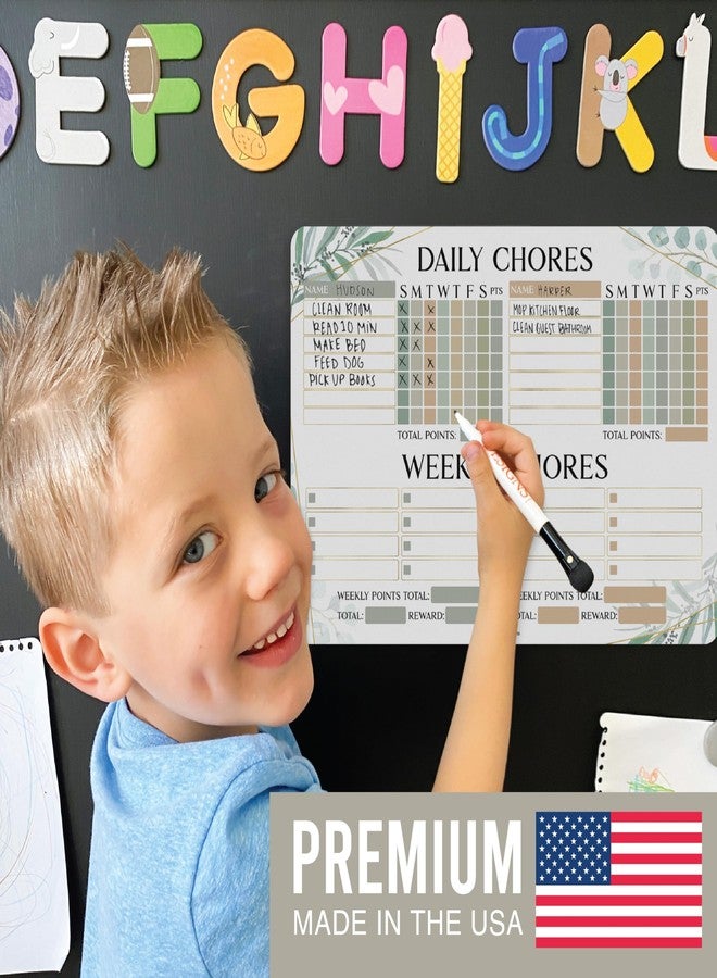 Hadley Designs Greenery Magnetic Chore Chart for Adults - Chore Board for Family Chore Chart, Chores Chart for Adults, Dry Erase Chore Chart for Teenagers, Chore Chart Magnetic, Chore Chart for Kids Multiple Kids - Image 4