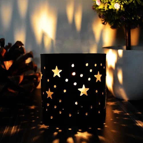 The Purple Tree Cute Christmas Stars Tealight Holder - 1 pc (Black) Stary Lights tealight Holder, Xmas Gift,Christmass tealight,Home Decor,Star tealights - Image 5
