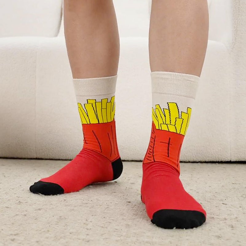 WeciBor Men's Colorful Funny Crazy Silly Cotton Crew Socks, 12 Pack Multicolor Food, Size 10-13 - Image 4