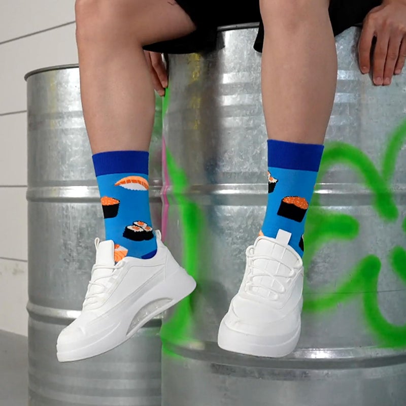 WeciBor Men's Colorful Funny Crazy Silly Cotton Crew Socks, 12 Pack Multicolor Food, Size 10-13 - Image 5