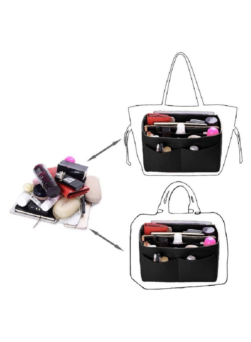 SYOSI Purse Organizer Insert Felt Bag Tote Shaper With Zippers Thicken and Portable Handbag  - Image 5