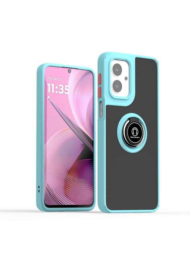 Zaboon - For Motorola Moto G55 Q Shadow 1 Series TPU + PC Phone Case with Ring(Sky Blue) - Image 1