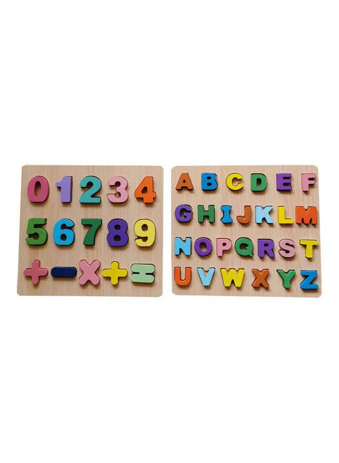 Pack Of 2 Numbers And Alphabets Letters Puzzle Board 22 x 24.5cm - Image 2