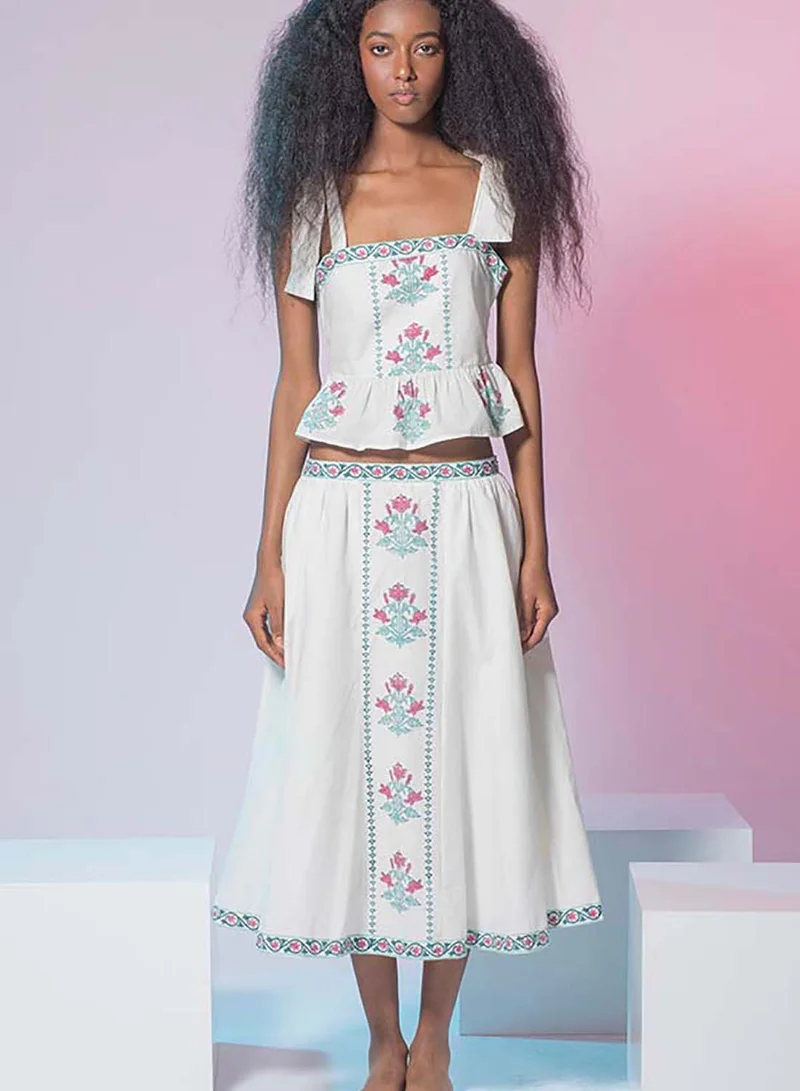 Virgio VIRGIO 100% Cotton Jaipur Block Print Peplum Top