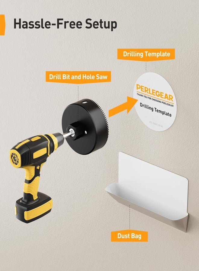 Perlegear Cord Hider for Wall Mounted TV, Wire Hiders for Mounted TV and Speakers, in-Wall Cable Management Kit, Includes Drill Template, Dust Bag and Hole Saw Drill Attachment - Image 4