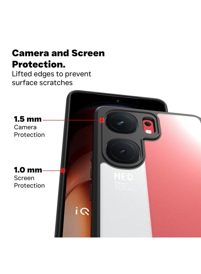 RIGGEAR Shockproof Sleek Hybrid Armor Back Cover Case Compatible with iQOO Neo 9 Pro 5G (Clear PC + Black TPU Bumper) - Image 3