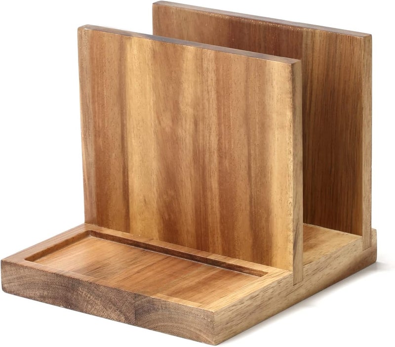 EVERBBKING Napkin salt pepper holder Wooden Napkin Holder for Salt and Pepper Shakers Caddy,Suitable for Kitchen, Restaurant, Bar, Office, Parties, Home Décor - Image 1